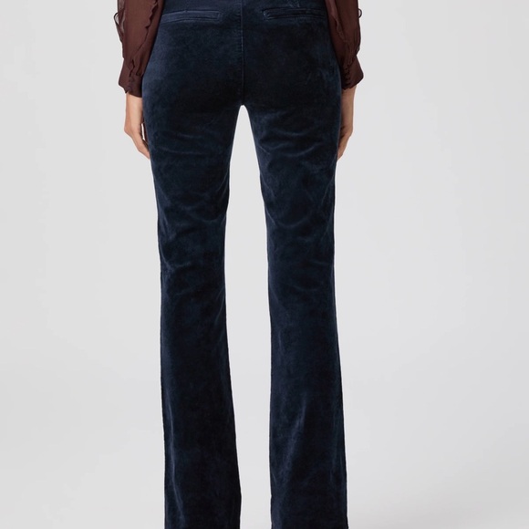 PAIGE Dark Gray Blue Velvet Flare Pants Size 26 - Picture 2 of 9